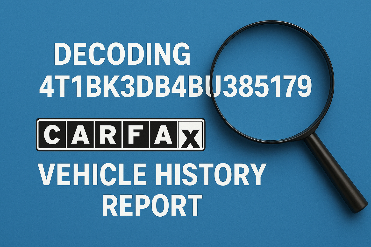 Decoding 4T1BK3DB4BU385179 Carfax Vehicle History Report